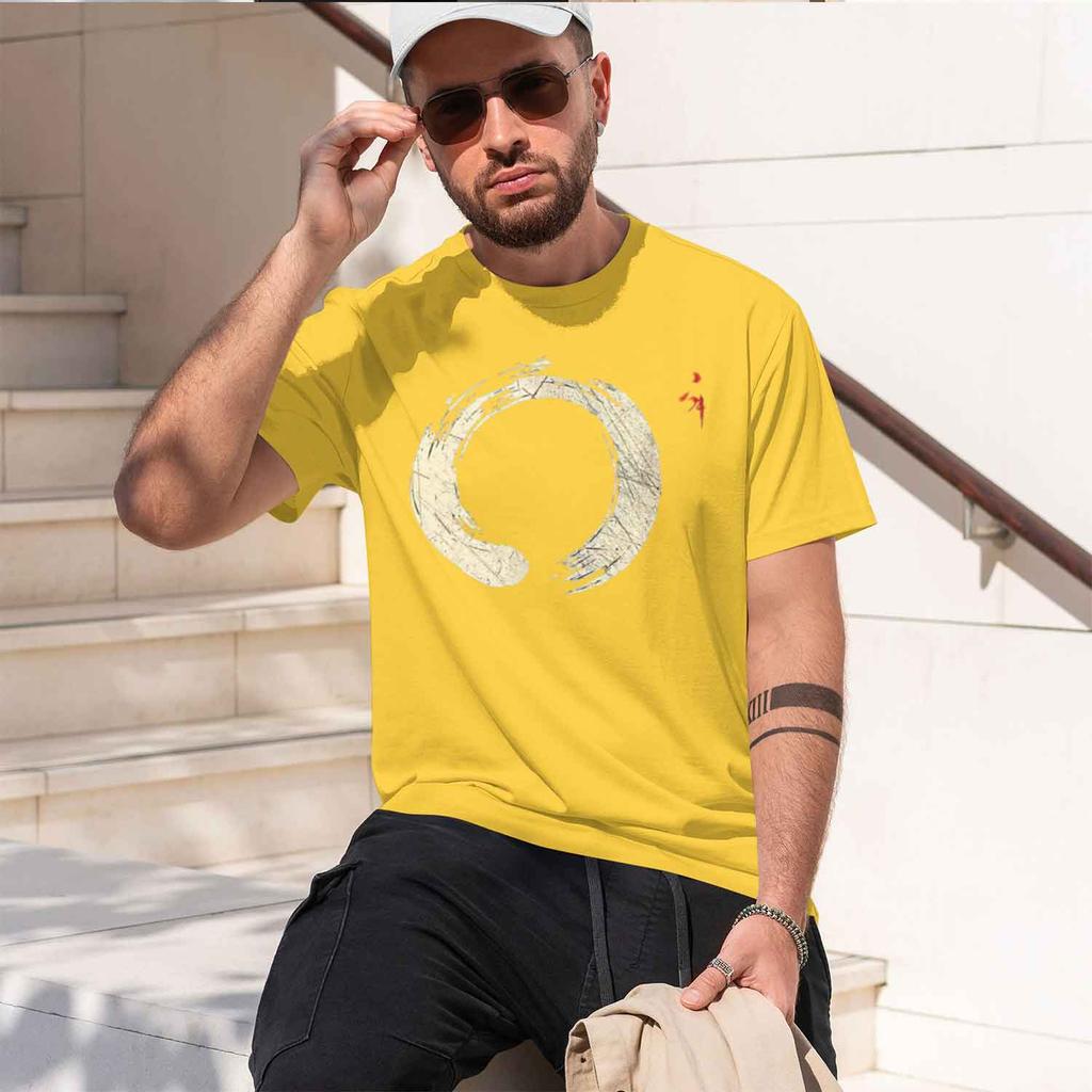 Summer Unisexs T Shirt Soft Comfortable Fabric Japanese Zen Enso Circle Gagulamao Pattern Suitable Daily Casual Wear 2026 New Mode