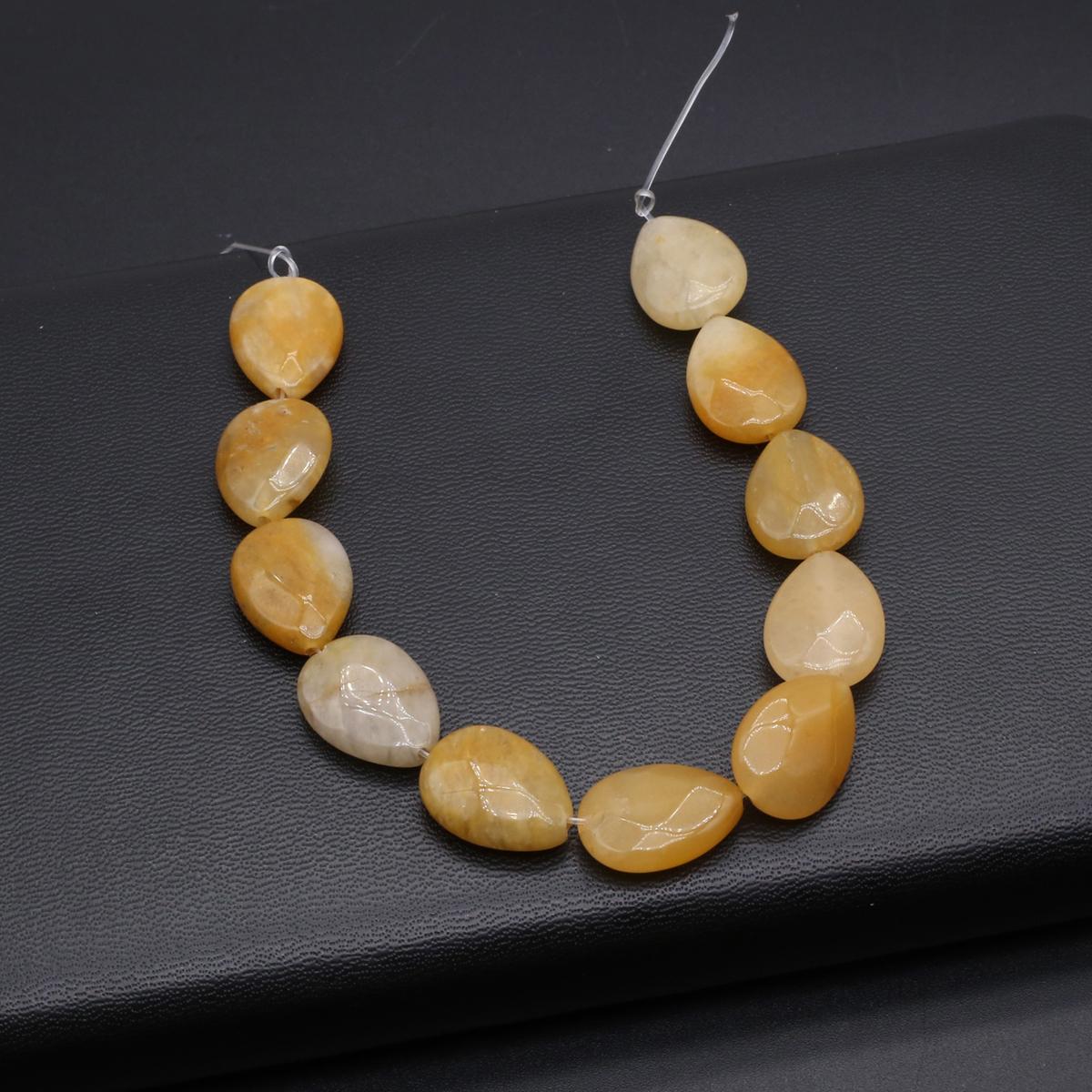 

Бусины из натурального камня малайский нефрит/агаты каплевидные граненые бусины для изготовления ювелирных изделий DIY ожерелье браслет серьги аксессуар Yellow Jade/18x14mm