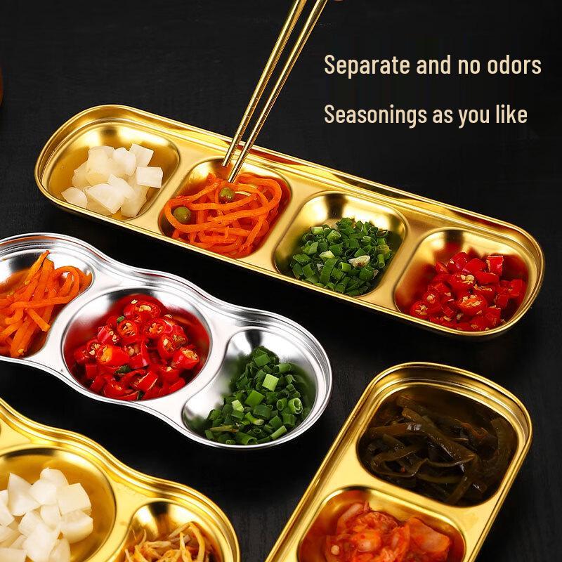 Korean Style Gold 304 Stainless Steel Dipping Plate