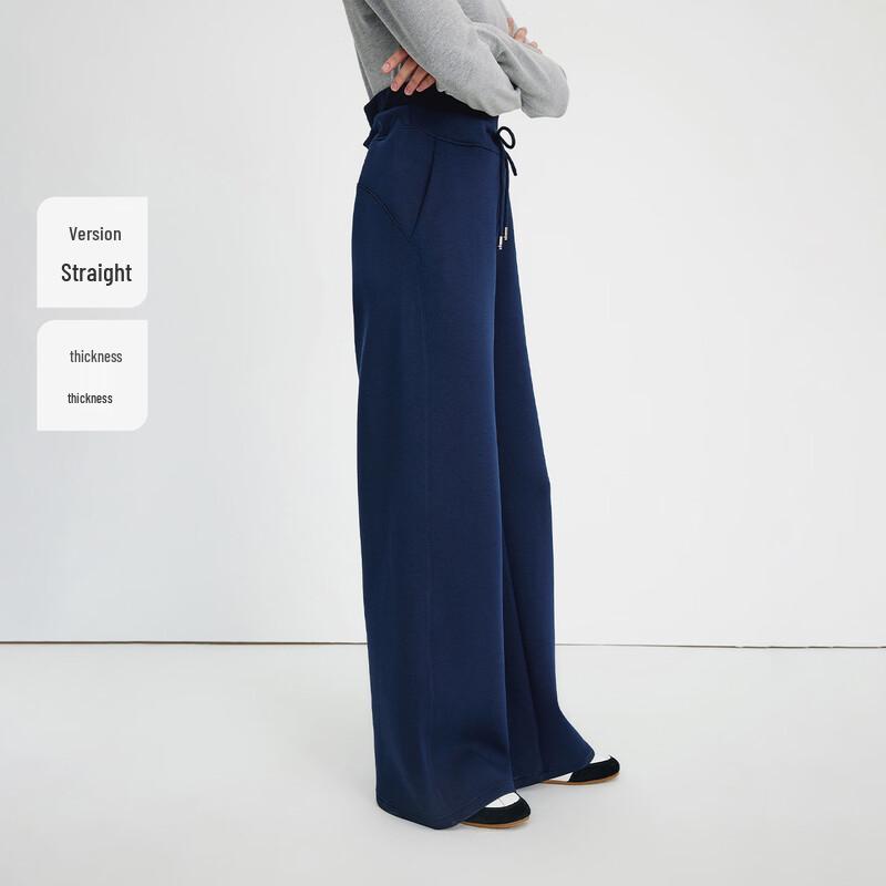 Navigare Women's High-Waist Casual Wide-Leg Straight Pants