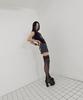 Setup Exe Stripe Napoleon Skirt Pants / Charcoal