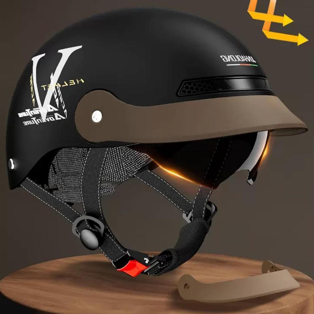 Open Face Motorcycle Helmet Sun Visor Cycling Helmet Quick Release Head Gear For Men Women ATV Cruiser Bicycle Mountain