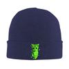 Alien Cat Meme UFO Silly Cat Knitted Hat for Women Unisex Skullies Beanies Autumn Winter Hat  Hip Hop Cap