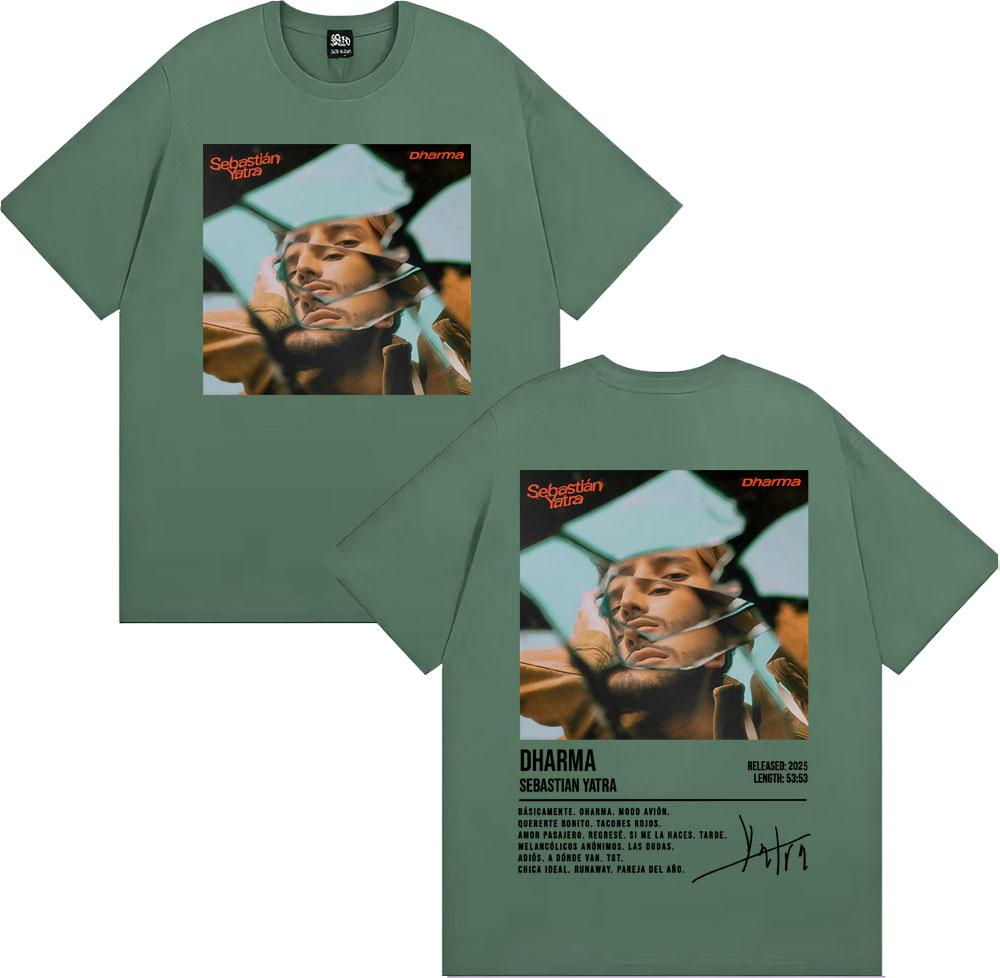 Sebastian Yatra Dharma 2025 Tour Merch T-shirts Men Women Vintage Hip Hop High Street T-shirt Casual O-Neck High Quality T Shirt