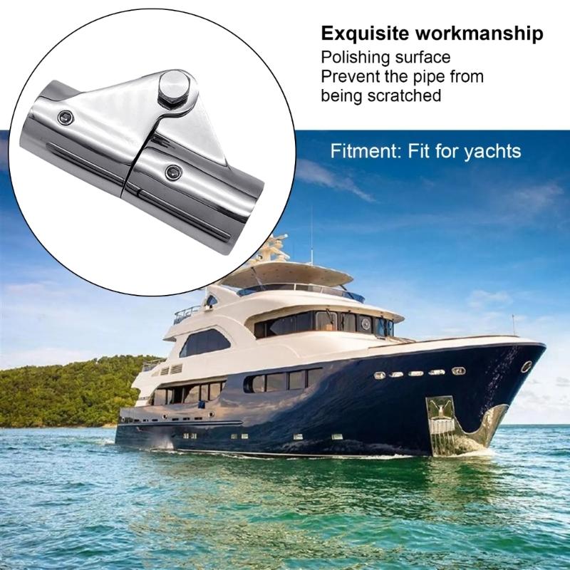 Heavy Duty Stainless Folding Rotating Pipe Joint Adapter Coupling Connector for Yacht Hardware Marine Sunshades Support