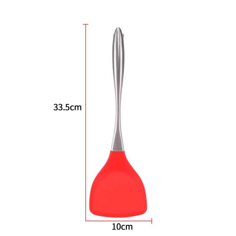 ZISIZ 430 Stainless Steel Red Slotted Spoon Set
