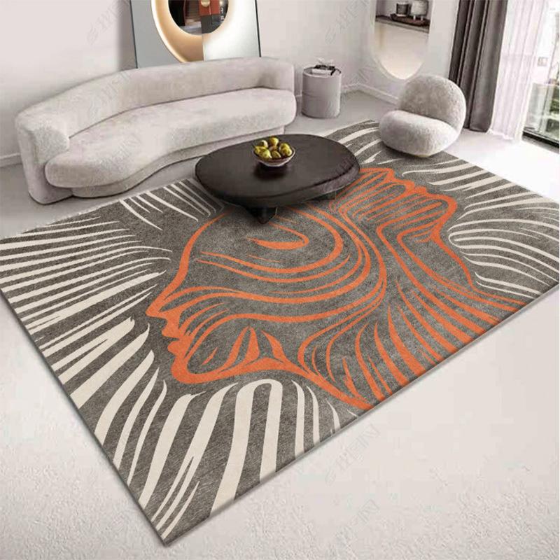 Home Printed Sofa Carpet Geometric Rectangular Nordic Printed Carpet Minimalist Carpet