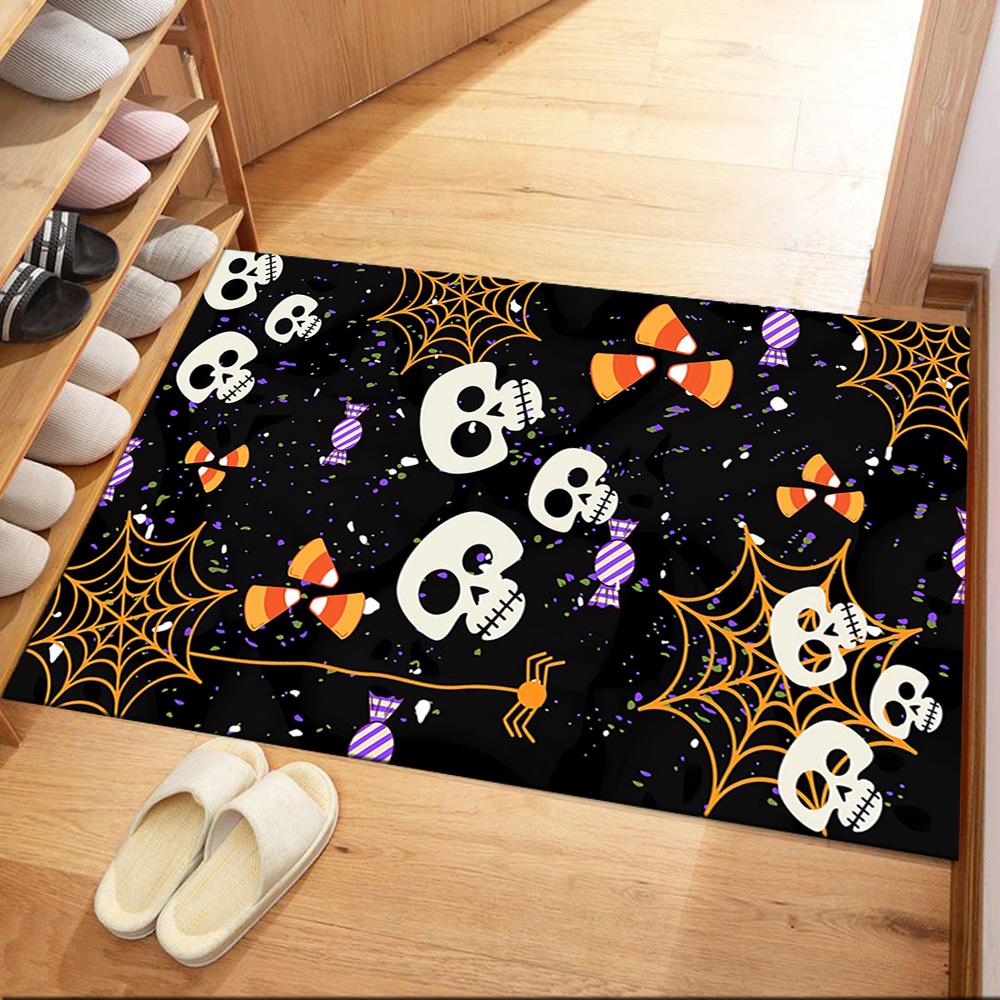 Skull With Headphones Artwork Floor Mats for Living Room, Bedroom and Room Decoration Are Suitable for Gifts.