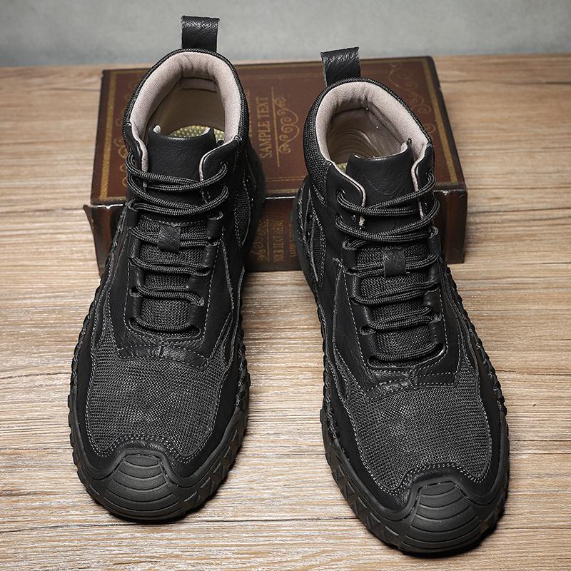 Fashion New Hot Sale Ankle Boots Handmade Mens Motorcycle Boots Sneakers Outdoor Man Casual Leather Shoes Leisure Walking High Top Botas