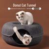 Sweet Donut Cat Tunnel: All-Season Washable Felt Play Tube for Cats & Small Pets