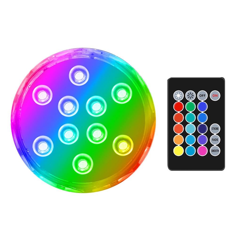 LED Pool Light 15 Colors Water Resistant RGB Submersible Pond Light Underwater Lamp with Remote Control for Outdoor Garden Decor