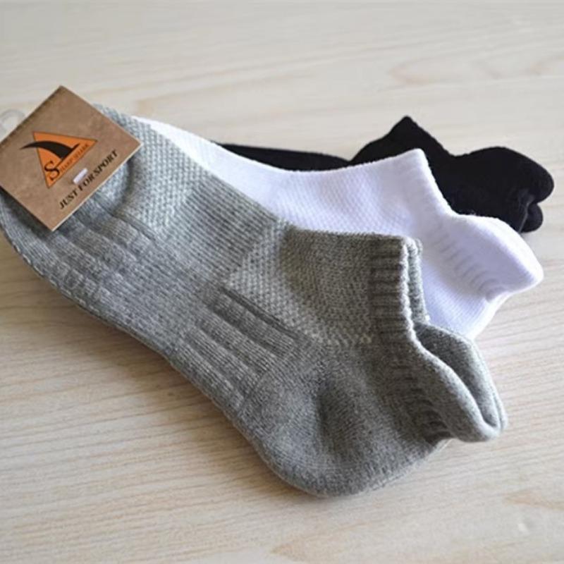 5 Pairs Boys Sport Boat Socks Wool Loop Wicking Sweat Non-slip Running Socks Anti-friction Socks
