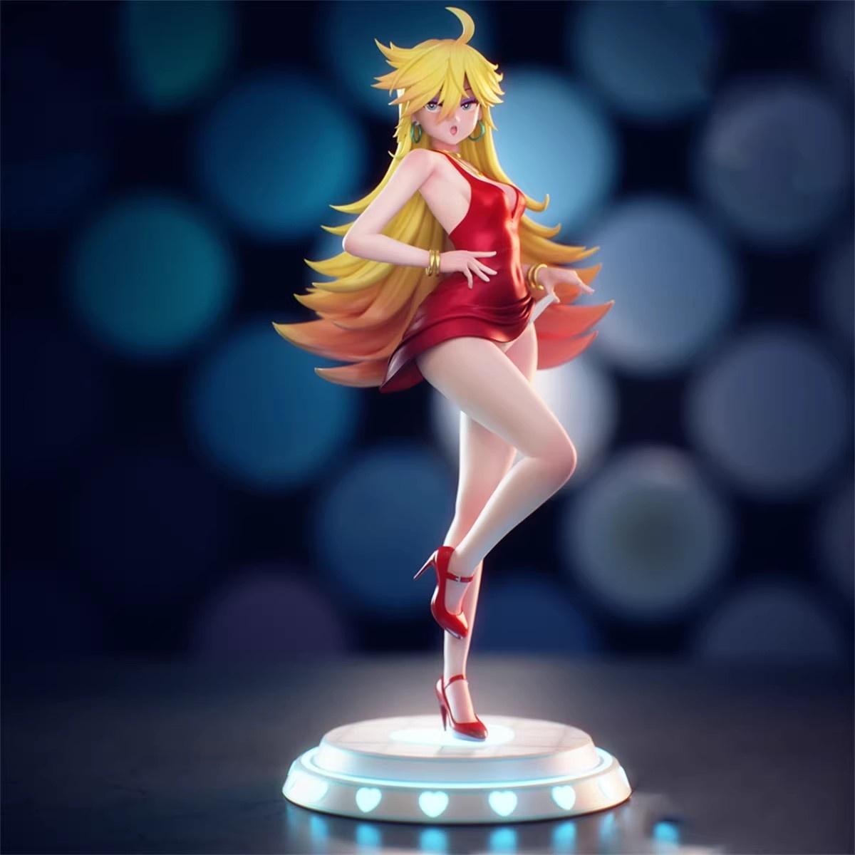 

Panty Anime Figure Panty And Stocking With Garterbelt Strap Angel Blonde Girl Statue Desktop Chassis Decor Collectible Model