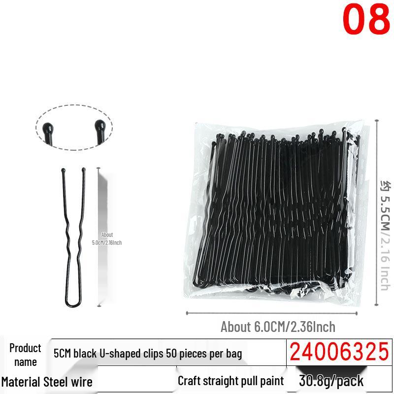 Black Traceless U-Shaped Hair Styling Clip for Women