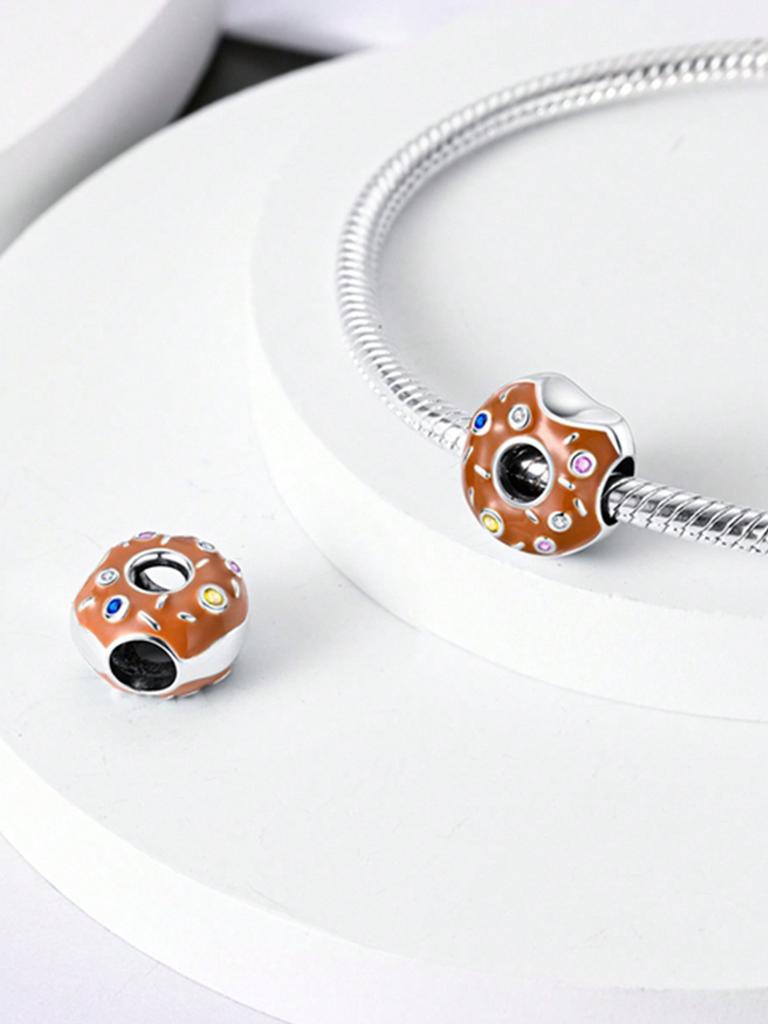 Copper Plated Original Charms Delicious Donut Cupcakes Beads Fit Bracelet Women'S Jewelry Gift