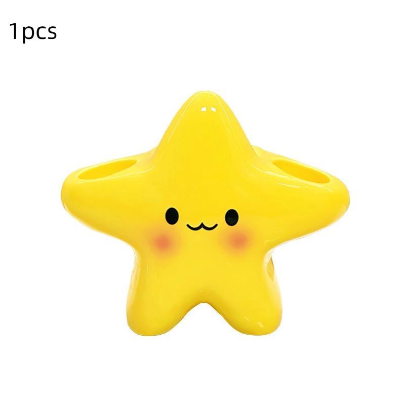 1Pc Creative Plastic Pen Holder Star Shaped Waterproof Electric Toothbrush Holder Space Saving Portable Toothbrush Storage Rack