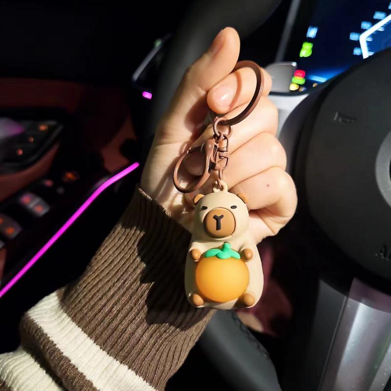 Creative Capybara Keychain With Lighted Cute Luminous Capibara Anime Lighting Keyring Mini Doll Capybara Keyring Accessories