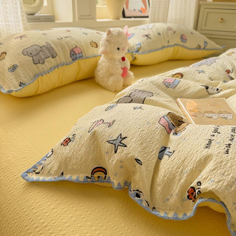 Class A Maternal And Infant Grade Cotton Double-Layer Gauze Shell Edge, Pure Cotton Quilt Cover Student Dormitory Bed