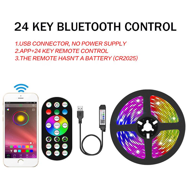 1M-30M USB Led Bar Light RGB 5050 Bluetooth Tape for Christmas Room Decoration Led Luces Flexible Light Desktop Screen TV Background Lighting
