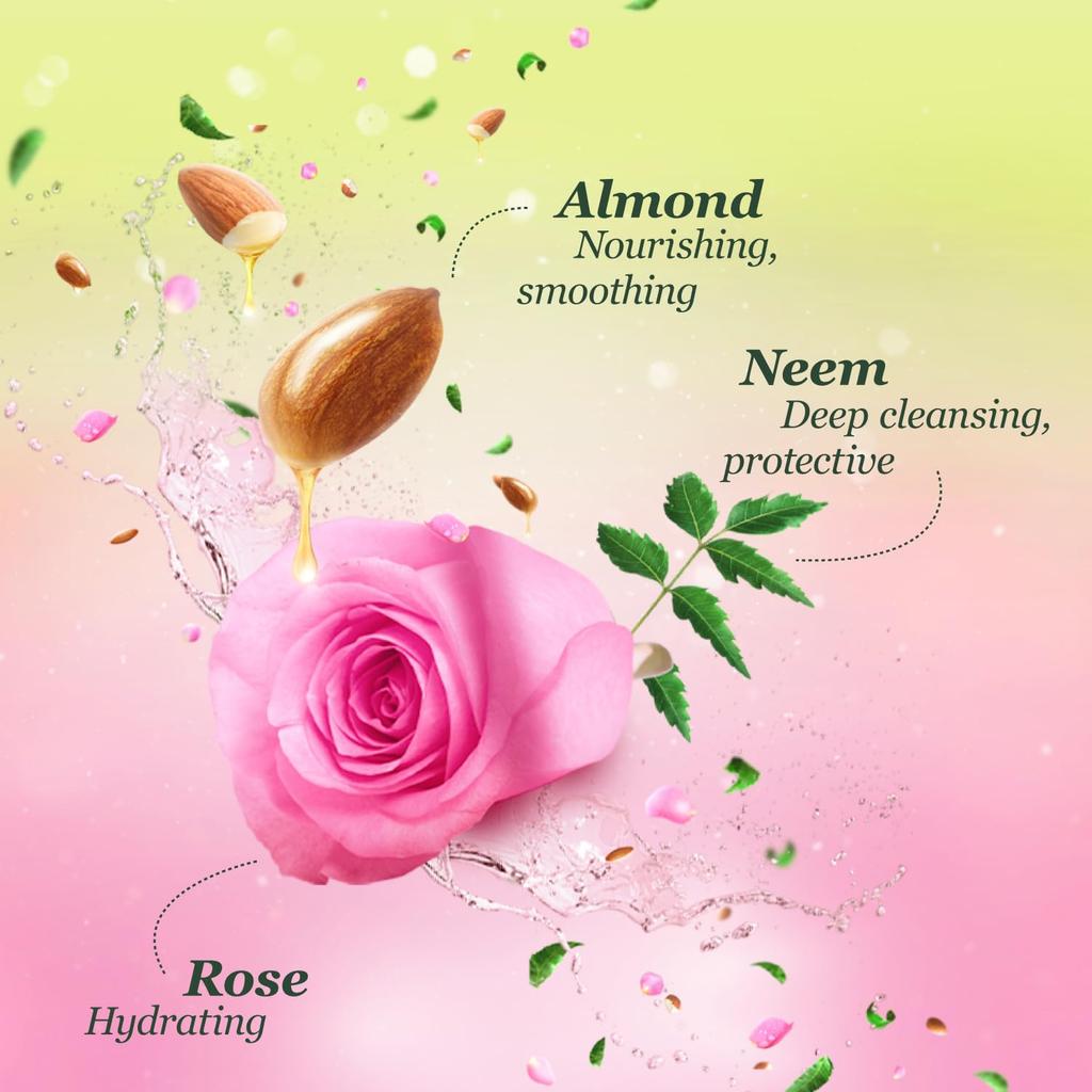 Margo Neem Naturals Soap With Almond Oil & Rose For Clear Radiant Skin (100gm X 5) Pack of 1| Deep Cleansing & Moisturizing Bath Bar