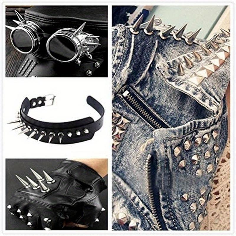 10pcs/set 55MM Solid Punk Bullet Large Spikes Metal Leather Rivets DIY Silver Screw On Cone Studs for Cosplay Clothes