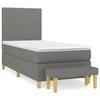3136950 vidaXL Divan Bed with Mattress Dark Grey 80x200 Cm Fabric
