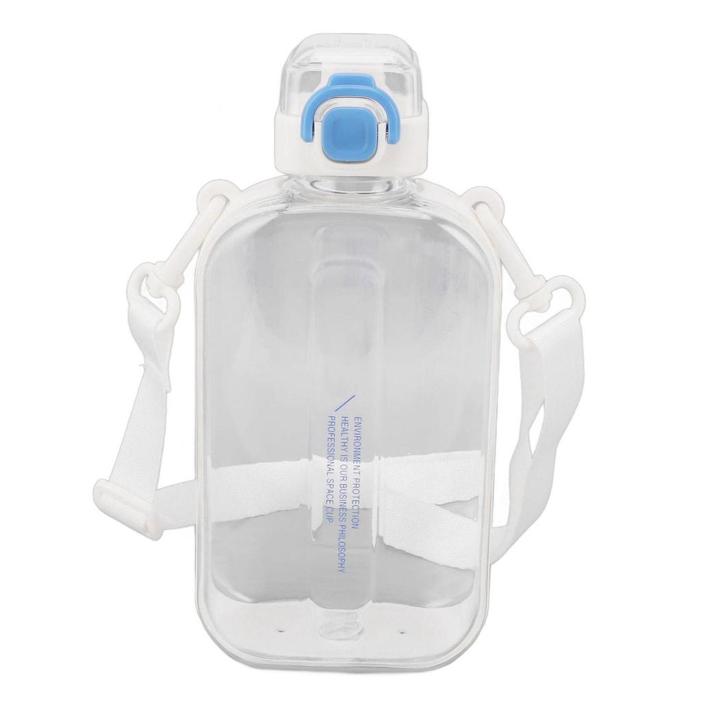 Borraccia Piatta 750ml Sottile in PC Silicone Anti-perdita con Tracolla Borraccia Piatta da Bere per lo Sport
