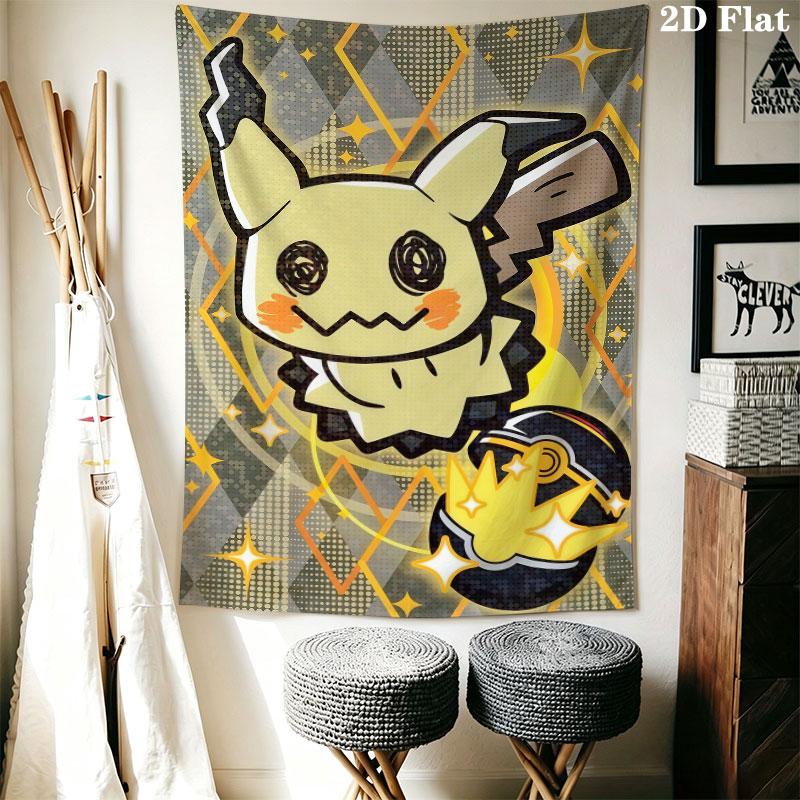 Mimikyu Star Wall Hanging Printed Fabric Blanket Decorative Tapestries for Bedroom Living Room Home Decor
