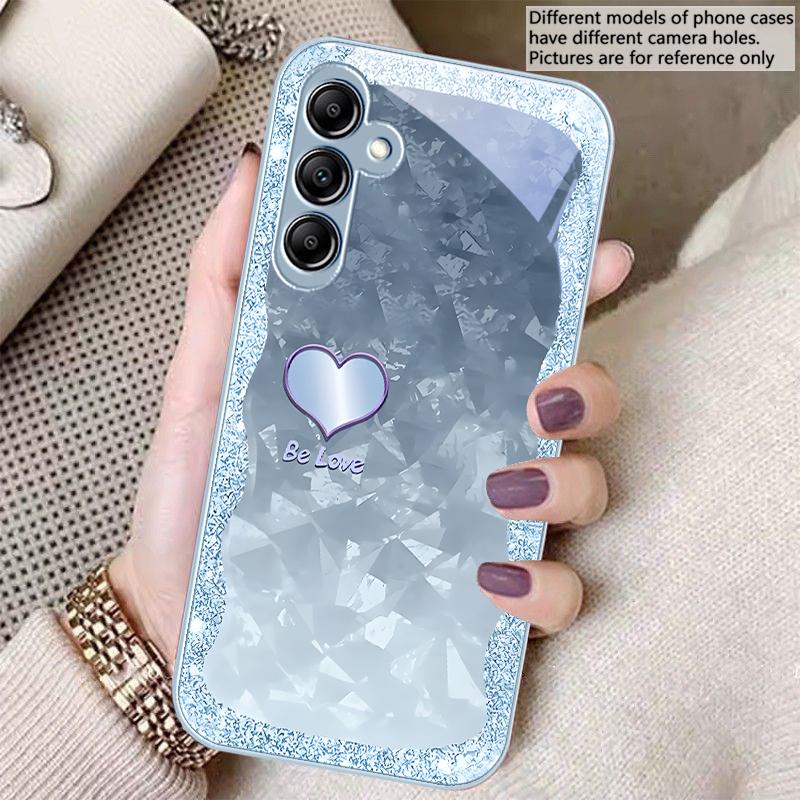 Gradient Purple Heart For Samsung A 20 30 22 23 24 25 26 31 32 33 34 35 42 50 51 52 53 54 55 56 70 71 72 73 5G glass phone case