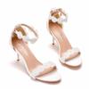 Lace Wedding Bride Summer Shoes Women New Sandals Ladies Ankle Strap Pumps 43 Zapatos De Mujer Women White Heels