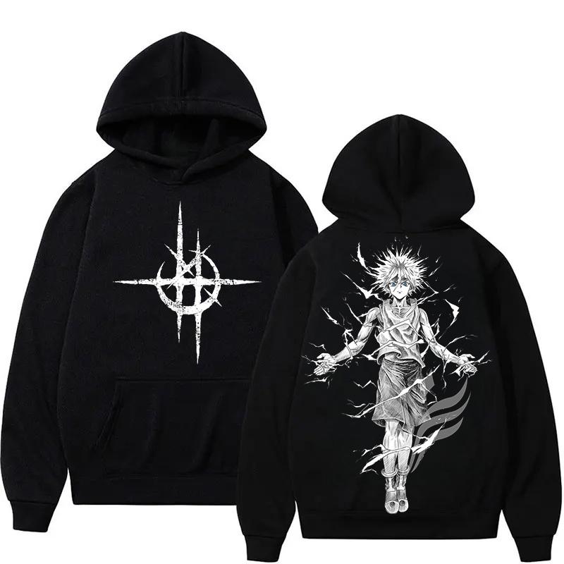 Men's Clothing Autumn Winter Hoodies Japanese Anime HUNTER×HUNTER HoodedSweatshirt Y2K Oversized Pure Cotton Clothes Sportswear
