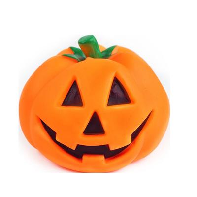 Cute Halloween Puppy Products Playing Chew  Orange Rubber Squeak Bite Resistance Pumpkin Puppy Squeak