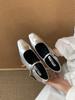 Design Sense Niche One-word Buckle Shallow Mouth Single Shoes Women's 2025 New Late Evening Breeze with Skirt Mary Jane Grandma Shoes