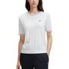 Fila Simple Round Neck Solid Color Short Sleeve T-Shirt Women Tops White F11W431404F-WT