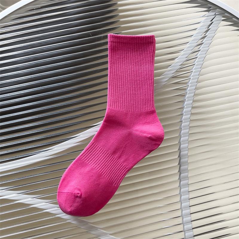 Unisex Mellomhøye Elastiske Sportssokker i Bomull - Komfortable, Fargerike, Allsidig Design