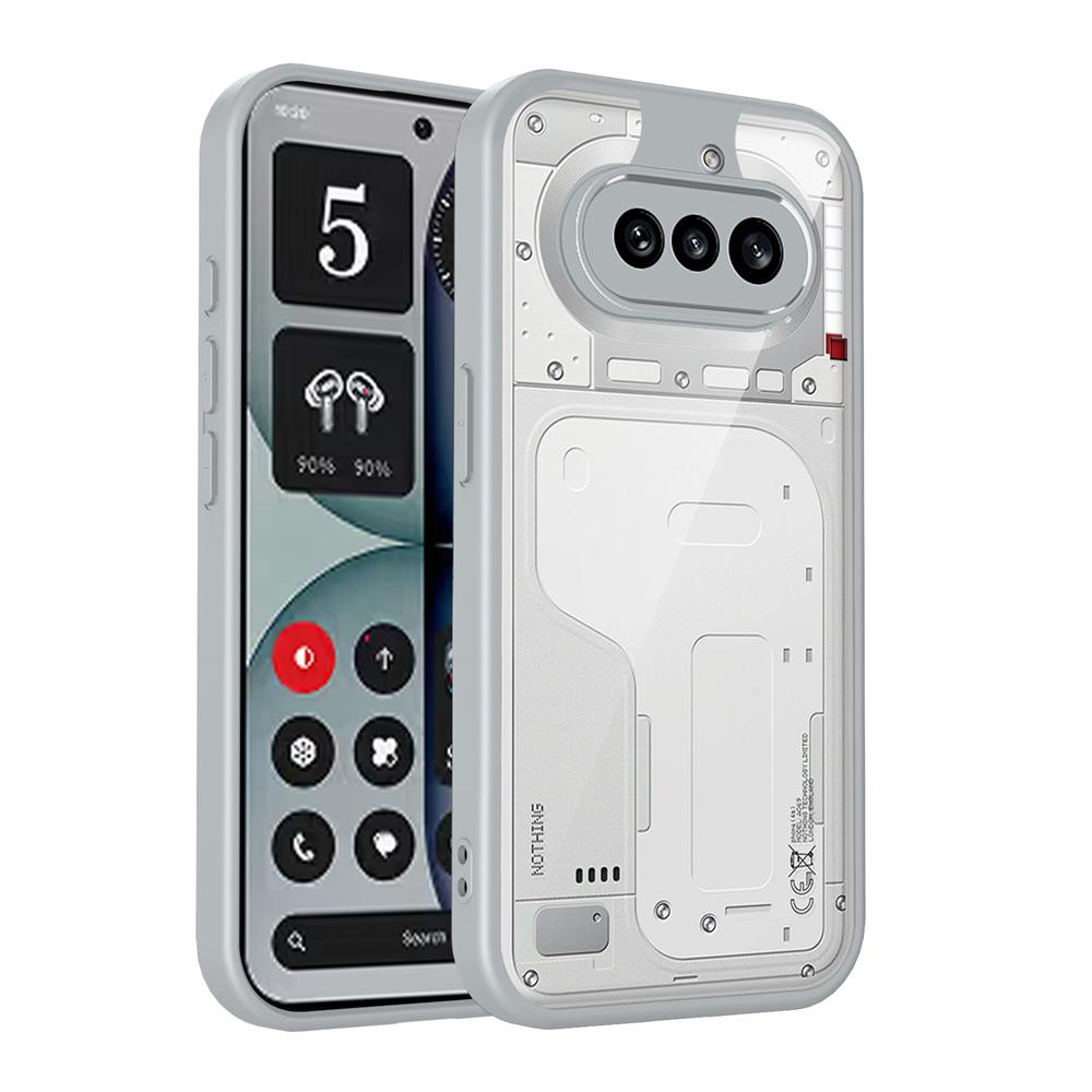 KEYSION Custodia Trasparente per Nothing Phone 4A 4A Pro Silicone+PC Trasparente Semplice Antiurto Cover per Nothing 4A Pro