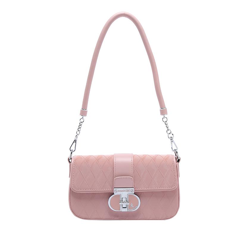 Fashionable and Trendy Diamond Grid Small Square Bag, High-end and Light Luxury Chain Armpit Bag