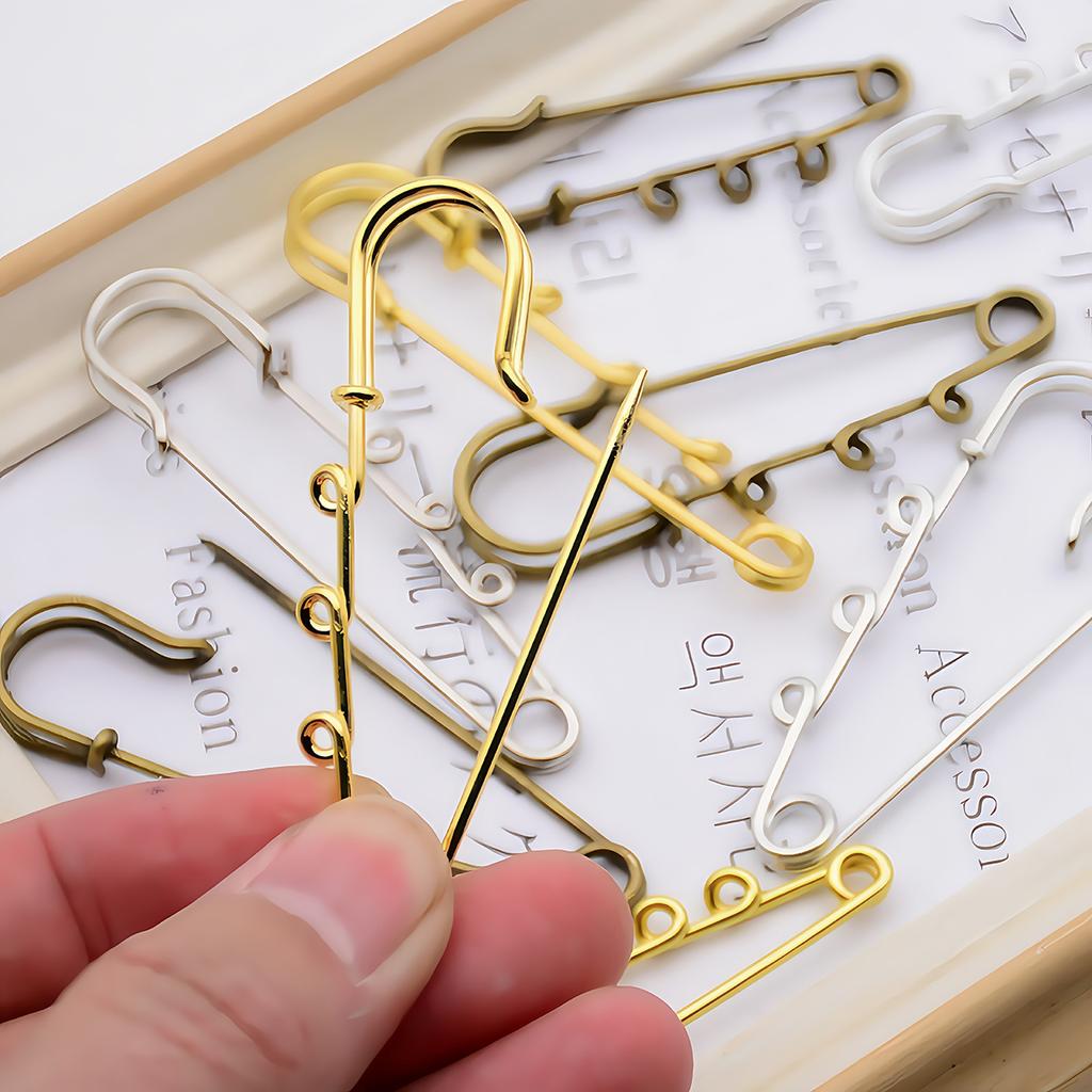 5/10 PZ Spilla di Sicurezza Metallica Grande Base Vuota Spille Brooch 3 Anelli Fermagli Artigianato Fai da Te Materiali per la Creazione di Gioielli Accessori