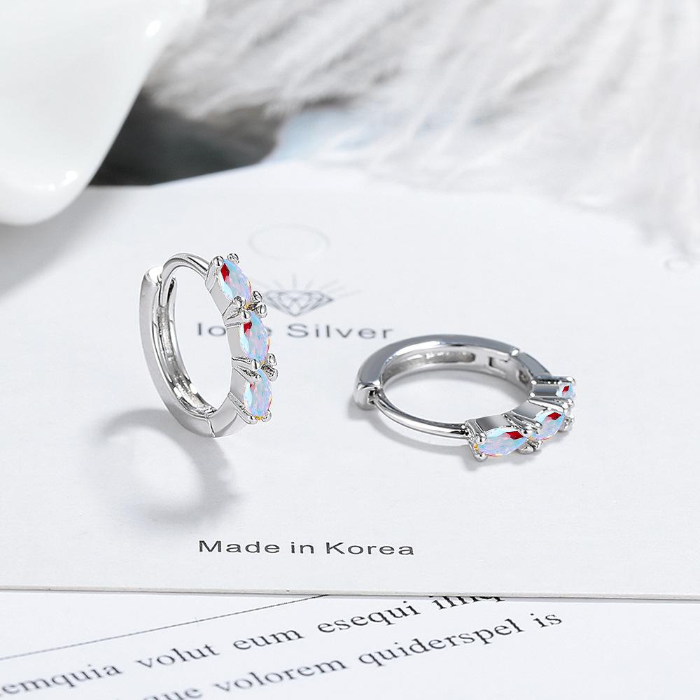 

Микроинкрустированный циркон, опал, серьги, серьги, серьги премиум-класса. copper белого золота