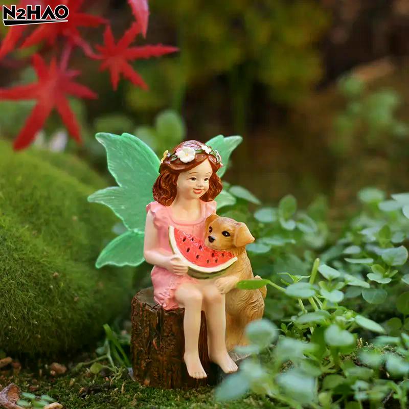 Funny Fairy Girl Statue, Fairy Garden Accessories, Resin Sculpture For Micro Landscape Flowerpot Lawn Yard Garden