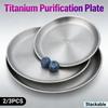 Titanium Purification Plate Portable Travel Tableware Lightweight Backcountry Dinnerware Stackable Camping Tray Camping Supplies