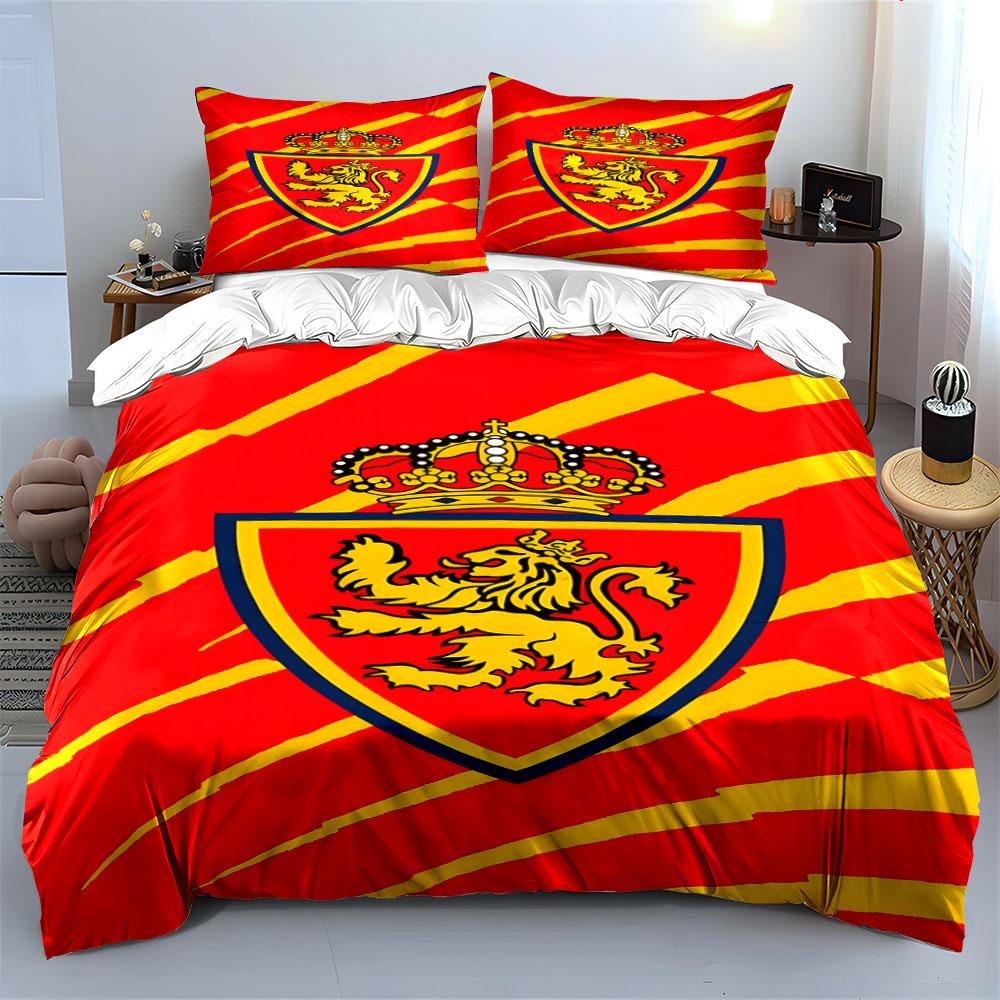 Crowned lion emblem pattern. Bedding sets Duvet cover sets Duvet covers Pillowcases(1*Duvet Cover 2*Pillowcases without duvet insert)
