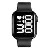 Fashionable Square Heart-shaped LED Electronic Watches for Couples, Trendy, Casual and Personalized Electronic Watches