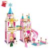 Princess Leah Series: Snowing Swan Castle & Violet Royal Carriage Building Blocks (2605-2616)