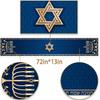 Hanukkah Table Runner Chanukah Menorah Star of David Je Festival Holiday Party Kitchen Dining Home Decoration (13" x 72")