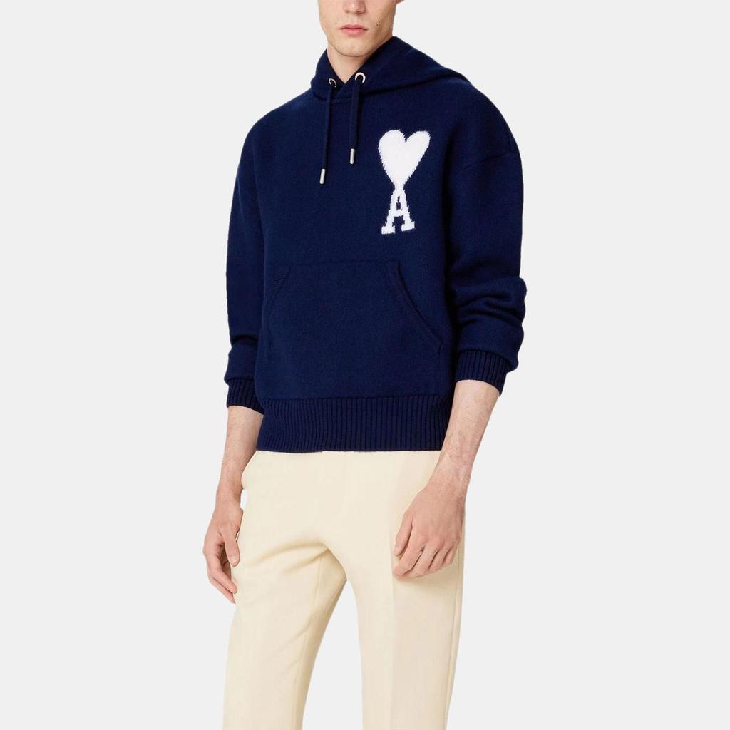 Amiparis Ss23 Logo Embroidered Pullover Hoodie Men hoodies Blue UKS802KN0018-493