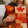 2Pcs Throw Pillowcase Autumn Maple Leaf Pattern Replaceable Design Pillow Case Washable Super Soft Reusable Sofa Cushion Covers
