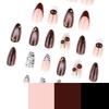 Hot-selling Black and White Zebra Pattern Wearing Nail 3D Three-dimensional Cherry Manicure Nail Piece French Red Fake Nail