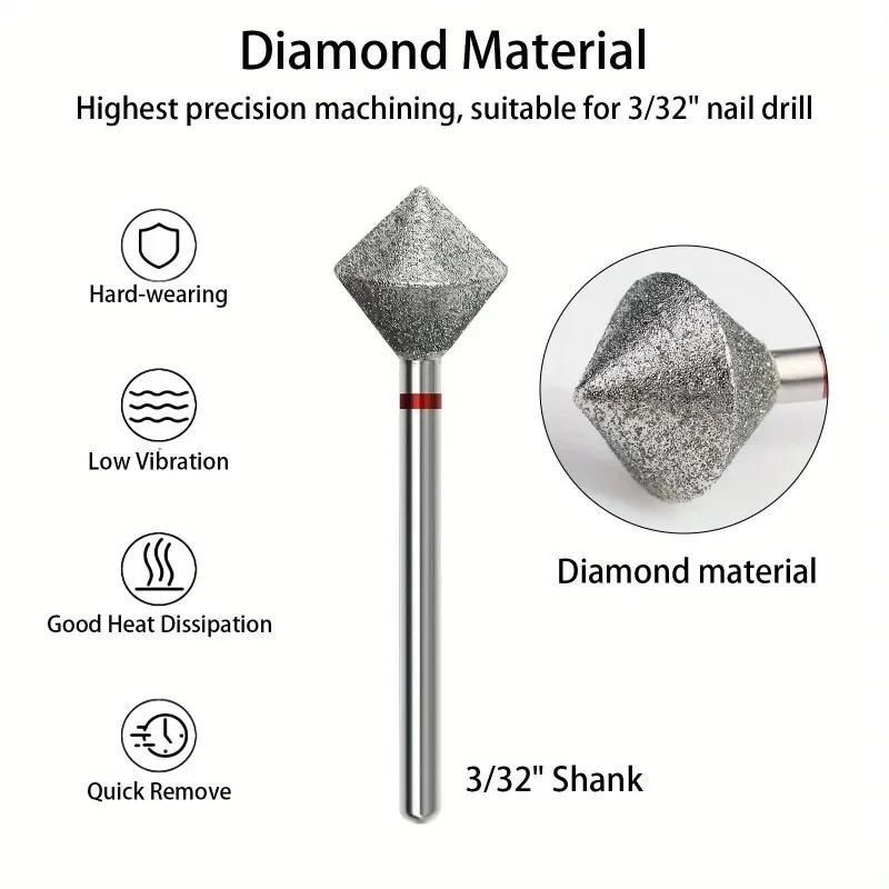 1PC Radians Diamond Nail Drill Bit Nail Edge Trimming Tool Diamond Sand polishing Manicure Accessories