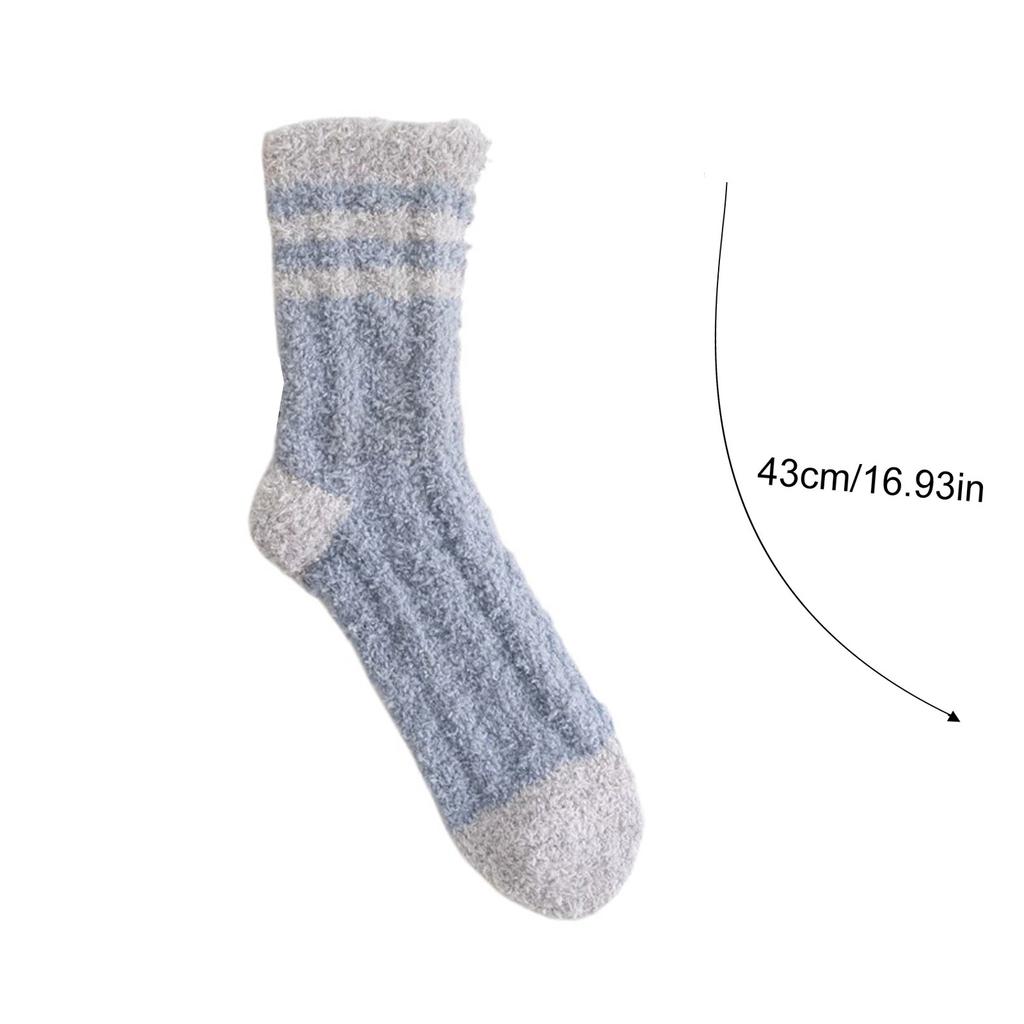 Popular Choice! Stylish Neutral Striped Socks, 1 Pair, Ideal Gift, Warm, Sweat-Absorbent & Hygienic for Bare Feet